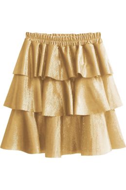 Lesklá dámská sukně MODA508 žlutá