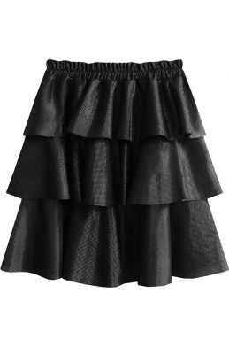Lesklá dámská sukně MODA508 černá
