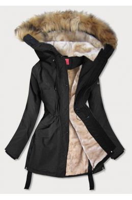 Voděodolná dámská zimní bunda s vysokým límcem MODA953 černá