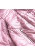 Krátká prošívaná jarní bunda s límcem MODA567 růžová