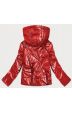 Lesklá dámská jarní bunda MODA9575 červená