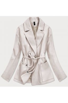 Krátký dámský kabát MODA727 ecru