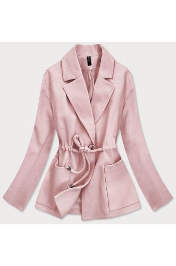Krátký dámský kabát MODA727 růžový