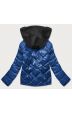 Dámská jarní bunda s kapucí MODA003 modro-černá