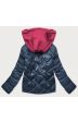 Dámská jarní bunda s kapucí MODA003 modro-růžová