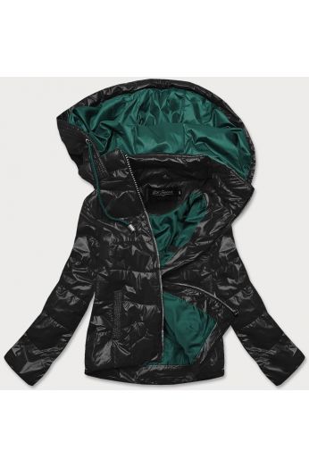 Dámská jarní bunda MODA005 černo-zelená