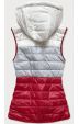 Dámská vesta s kapucí MODA304 bílo-šedo-červená