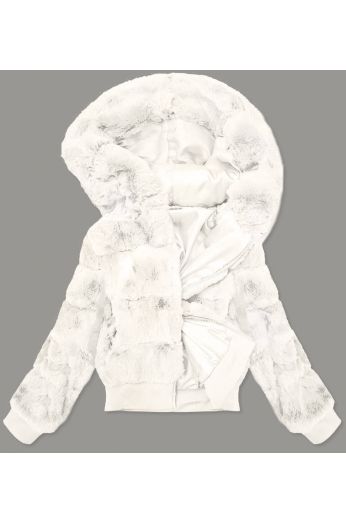 Dámská kožešinová bunda MODA9748 bílá