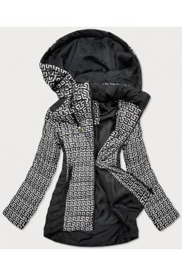 Dámská podzimní bunda MODA715 černo-bílá
