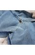 Dámská jeansová bunda s kožešinou MODA9585 modro-béžová