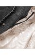 Dámská jeansová bunda s kožešinou MODA9585 černo-béžová