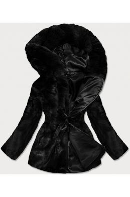 Dámská podzimní kožešinová bunda MODA743 černá