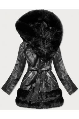 Dámská koženková zimní bunda MODA9736 černá