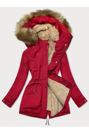 Teplá dámská zimní bunda MODA559 červená