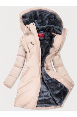 Prošívaná voděodolná dámská zimní bunda MODA963 béžová