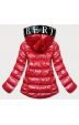 Dámská metalická zimní bunda s kapucí MODA808X červená