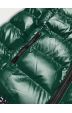 Dámská metalická zimní bunda s kapucí MODA808X zelená