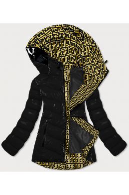 Dámská zimní lesklá bunda s ozdobnou podšívkou MODA810 černá