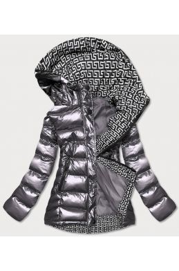 Dámská prošívaná zimní bunda s kapucí MODA817 šedá
