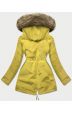 Teplá dámská zimní bunda MODA559 žlutá 2