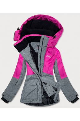 Dámská lyžařská zimní bunda MODA390 šede-ružová