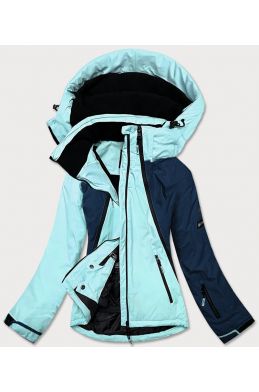 Dámská lyžařská bunda MODA2377 mátově-tmavěmodrá