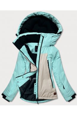Dámská zimní lyžařská bunda MODA382 mátově-béžová