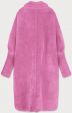 Dlouhý dámský vlněný kabát alpaka MODA102 růžový