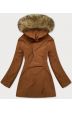 Dámská zimní bunda s kožešinou MODA1005 karamel