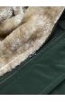 Dámská zimní bunda s kožešinou MODA1005 tmavě zelená
