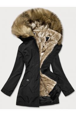 Dámská zimní bunda s kožešinou MODA1005 černá
