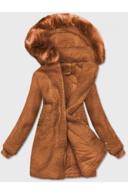 Dámská bunda s kapucí MODA1030 karamelová copy