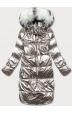 Oboustranná metalická zimní bunda MODA7901 hnědo-béžová