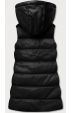 Oteplená dámská vesta s eko-kůže MODA231 černá