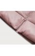 Oteplená dámská vesta s eko-kůže MODA231 pudrově růžová