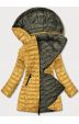 Prošívaná dámská podzimní bunda MODA7636 khaki-žlutá