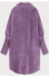 Dlouhý vlněný dámský kabát alpaka MODA7108 purpurový 