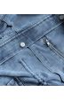 Dámská jeansová bunda s kožešinou MODA8048 modře-šedá