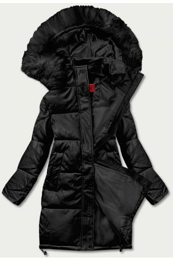 Dámská zimní bunda z eko-kůže MODA038 černá