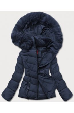 Krátká dámská zimní bunda MODAY043 tmavěmodrá
