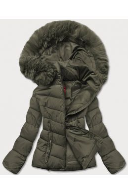 Krátká dámská zimní bunda MODAY043 khaki