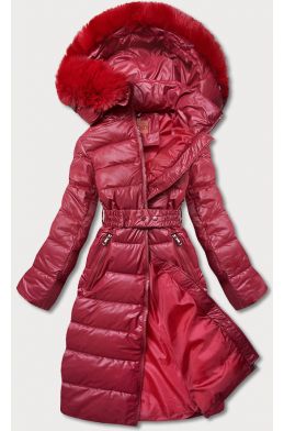 Dlouhá dámská zimní bunda MODAY040 červená