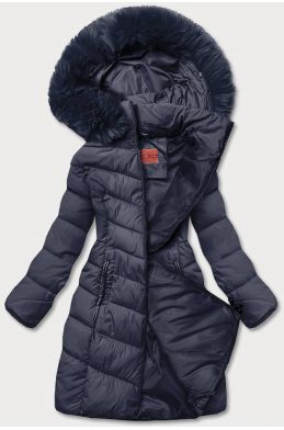 Dámska zimná bunda  s kapucňou MODAY045 tmavěmodrá