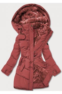 Prošívaná dámská zimní bunda MODA963 cihlová