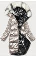 Oboustranná metalická zimní bunda MODA7901 černo-béžová