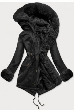 Dámská zimní bunda parka s kožešinou MODA529 černá