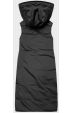 Dlouhá dámská oboustranná vesta MODA8137 khaki-černá