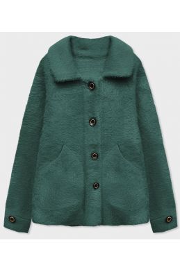 Krátký dámský kabát alpaka MODA537 tmavě zelený