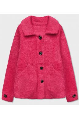 Krátký dámský kabát alpaka MODA537 růžový