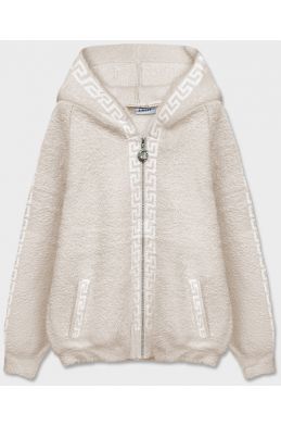 Dámský kabát a´la alpaka MODA6001 svetlěbéžový